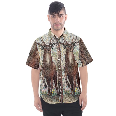 The King Of The Forest - By Larenard Men s Short Sleeve Shirt by LaRenard