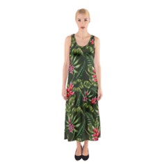 Tropical Flowers Sleeveless Maxi Dress by goljakoff