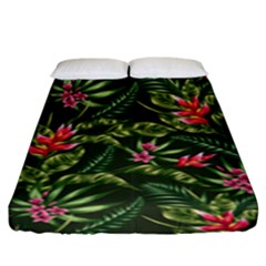 Tropical Flowers Fitted Sheet (king Size) by goljakoff