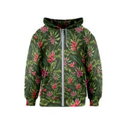 Tropical Flowers Kids  Zipper Hoodie by goljakoff