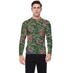 Tropical Flowers Men s Long Sleeve Rash Guard