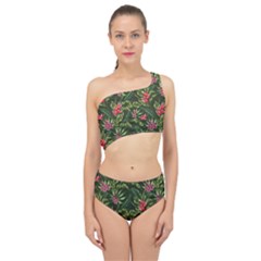 Tropical Flowers Spliced Up Two Piece Swimsuit by goljakoff