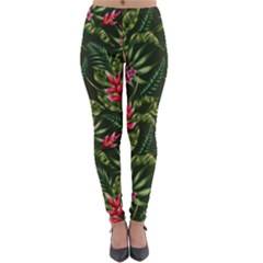 Tropical Flowers Lightweight Velour Leggings by goljakoff