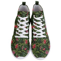 Tropical Flowers Men s Lightweight High Top Sneakers by goljakoff