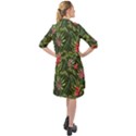 Tropical flowers Long Sleeve Mini Shirt Dress View2