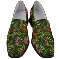 Tropical Flowers Women s Chunky Heel Loafers by goljakoff