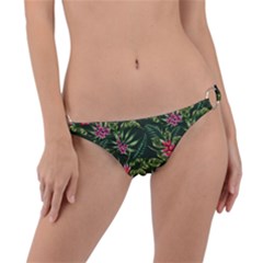 Tropical Flowers Ring Detail Bikini Bottom by goljakoff