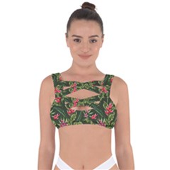 Tropical Flowers Bandaged Up Bikini Top by goljakoff