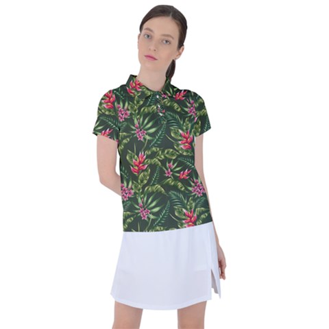 Tropical Flowers Women s Polo Tee by goljakoff