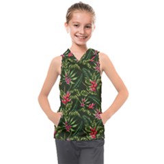 Tropical Flowers Kids  Sleeveless Hoodie by goljakoff