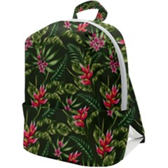 Tropical Flowers Zip Up Backpack by goljakoff