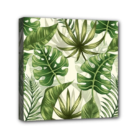 Green Leaves Mini Canvas 6  X 6  (stretched) by goljakoff