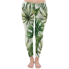 Green Leaves Classic Winter Leggings by goljakoff