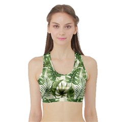 Green Leaves Sports Bra With Border by goljakoff