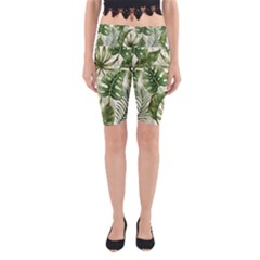 Green Leaves Yoga Cropped Leggings by goljakoff