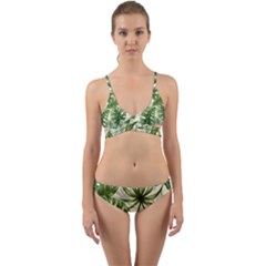 Green Leaves Wrap Around Bikini Set by goljakoff