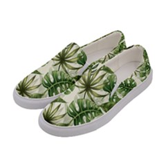 Green Leaves Women s Canvas Slip Ons by goljakoff