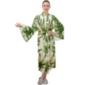 Green leaves Maxi Velour Kimono View1