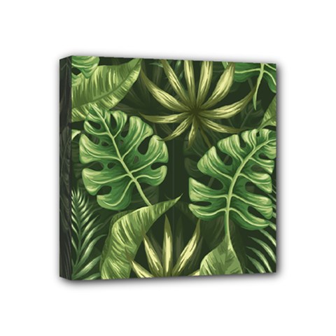 Green Leaves Mini Canvas 4  X 4  (stretched) by goljakoff