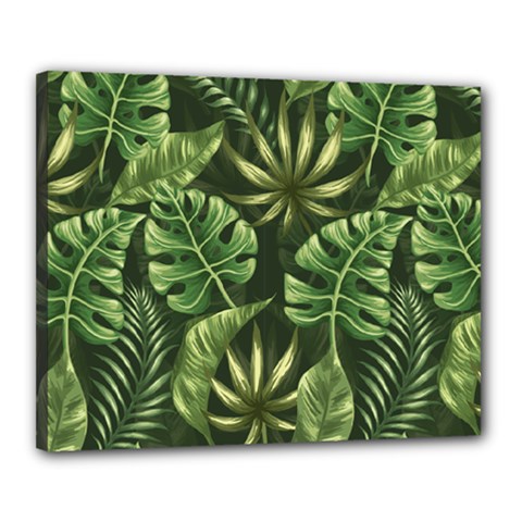 Green Leaves Canvas 20  X 16  (stretched) by goljakoff