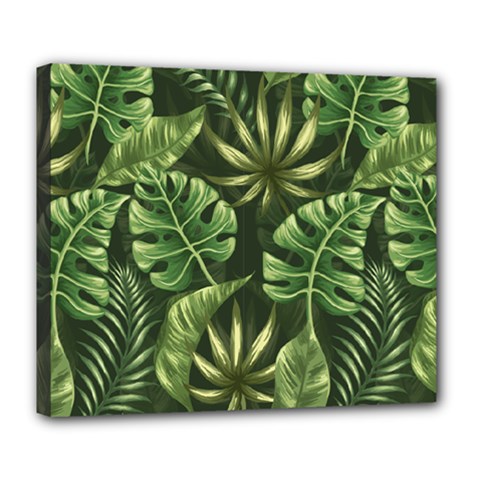 Green Leaves Deluxe Canvas 24  X 20  (stretched) by goljakoff