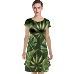 Green Leaves Cap Sleeve Nightdress by goljakoff