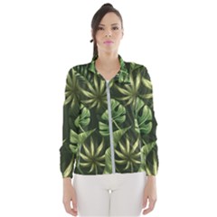 Green Leaves Women s Windbreaker by goljakoff