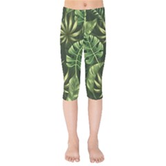 Green Leaves Kids  Capri Leggings  by goljakoff