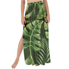 Green Leaves Maxi Chiffon Tie-up Sarong by goljakoff