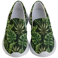 Green Leaves Kids Lightweight Slip Ons by goljakoff