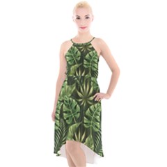 Green Leaves High-low Halter Chiffon Dress  by goljakoff