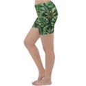 Green leaves Lightweight Velour Yoga Shorts View2