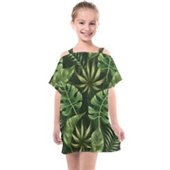 Green Leaves Kids  One Piece Chiffon Dress by goljakoff