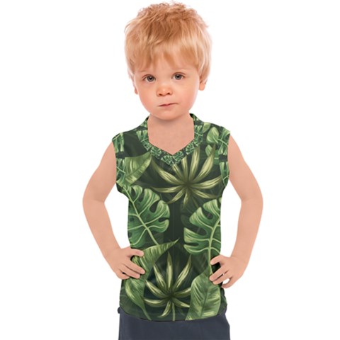 Green Leaves Kids  Sport Tank Top by goljakoff