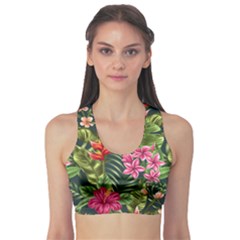 Tropical Flowers Sports Bra by goljakoff