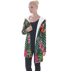 Tropical Flowers Longline Hooded Cardigan by goljakoff