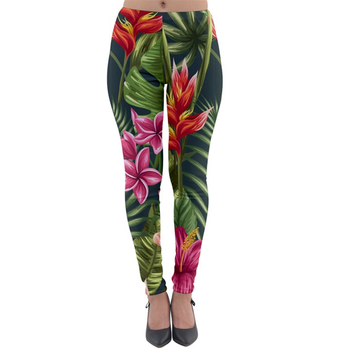 Tropical flowers Lightweight Velour Leggings