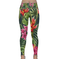 Tropical Flowers Lightweight Velour Classic Yoga Leggings by goljakoff