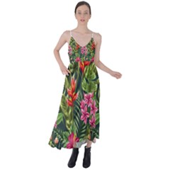 Tropical Flowers Tie Back Maxi Dress by goljakoff