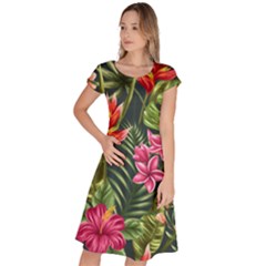 Tropical Flowers Classic Short Sleeve Dress by goljakoff