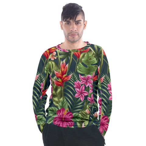 Tropical Flowers Men s Long Sleeve Raglan Tee by goljakoff