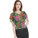 Tropical flowers Butterfly Chiffon Blouse View1