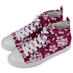 Sakura Women s Mid-top Canvas Sneakers by goljakoff