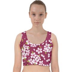 Sakura Velvet Racer Back Crop Top by goljakoff