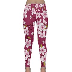 Sakura Lightweight Velour Classic Yoga Leggings by goljakoff