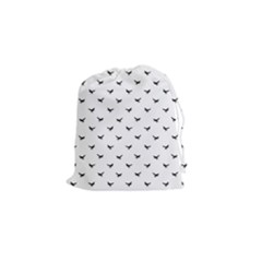 Birds Flying Motif Silhouette Print Pattern Drawstring Pouch (small)