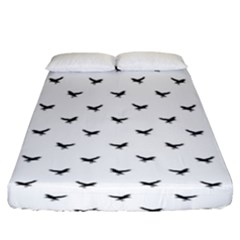 Birds Flying Motif Silhouette Print Pattern Fitted Sheet (king Size) by dflcprintsclothing