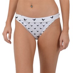 Birds Flying Motif Silhouette Print Pattern Band Bikini Bottom by dflcprintsclothing