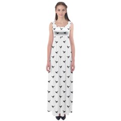 Birds Flying Motif Silhouette Print Pattern Empire Waist Maxi Dress by dflcprintsclothing