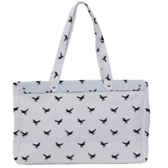 Birds Flying Motif Silhouette Print Pattern Canvas Work Bag by dflcprintsclothing